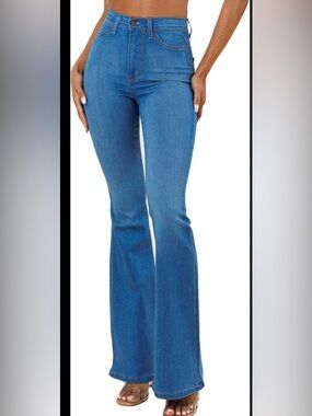 Vibrant flare bell bottoms high waist jeans